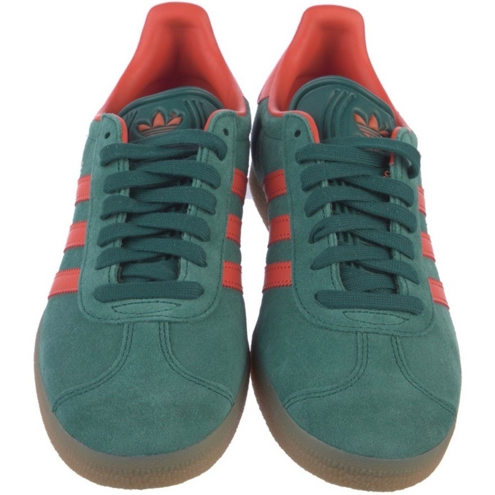 Adidas Gazelle Green Orange Suede Gum Sole Sneakers IG4988 - Picture 2 of 5